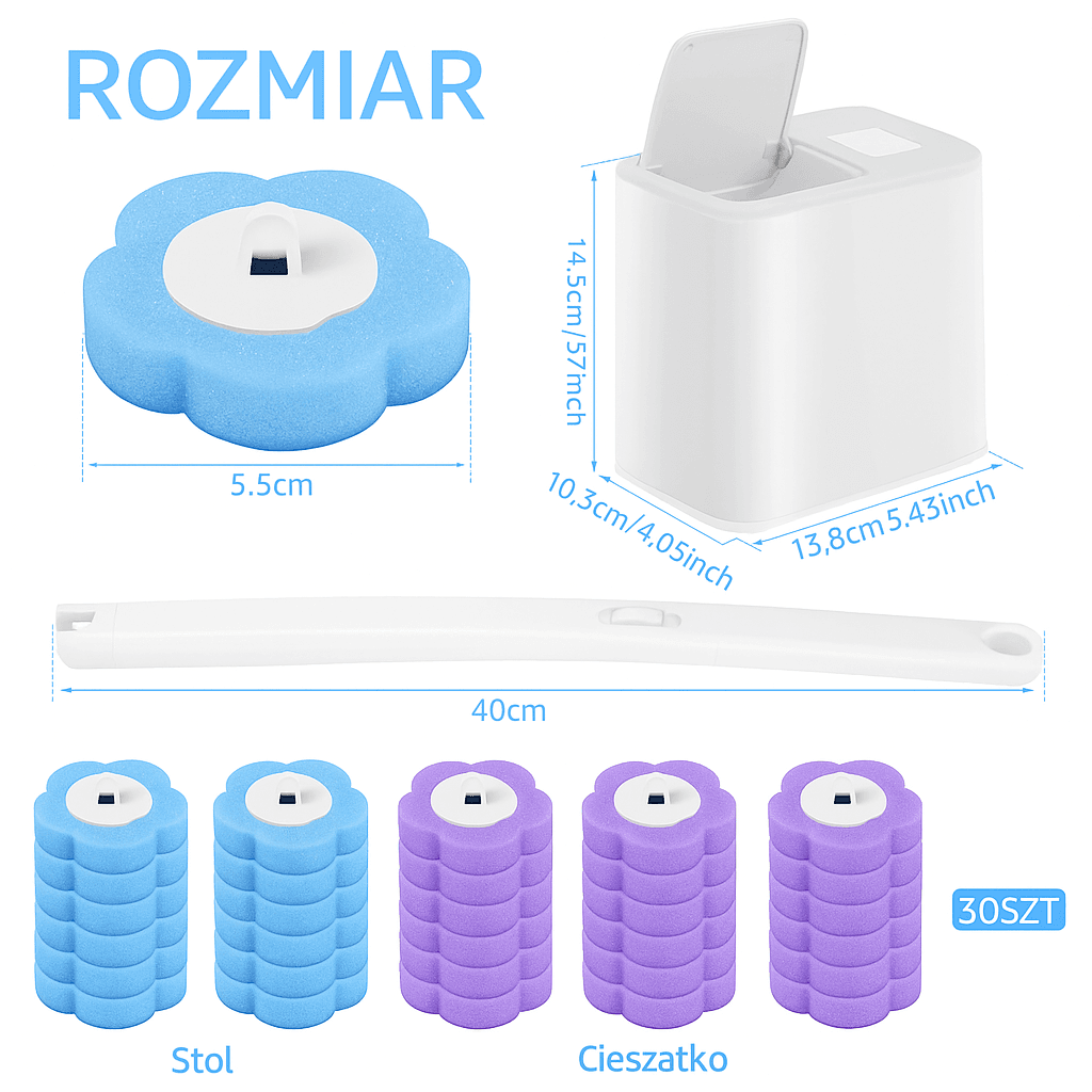 Innowacyjna szczotka z wymiennymi końcówkami do WC